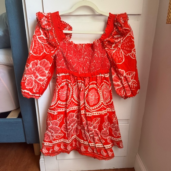 FARM Rio Red and Pink Mini Dress - Picture 5 of 7